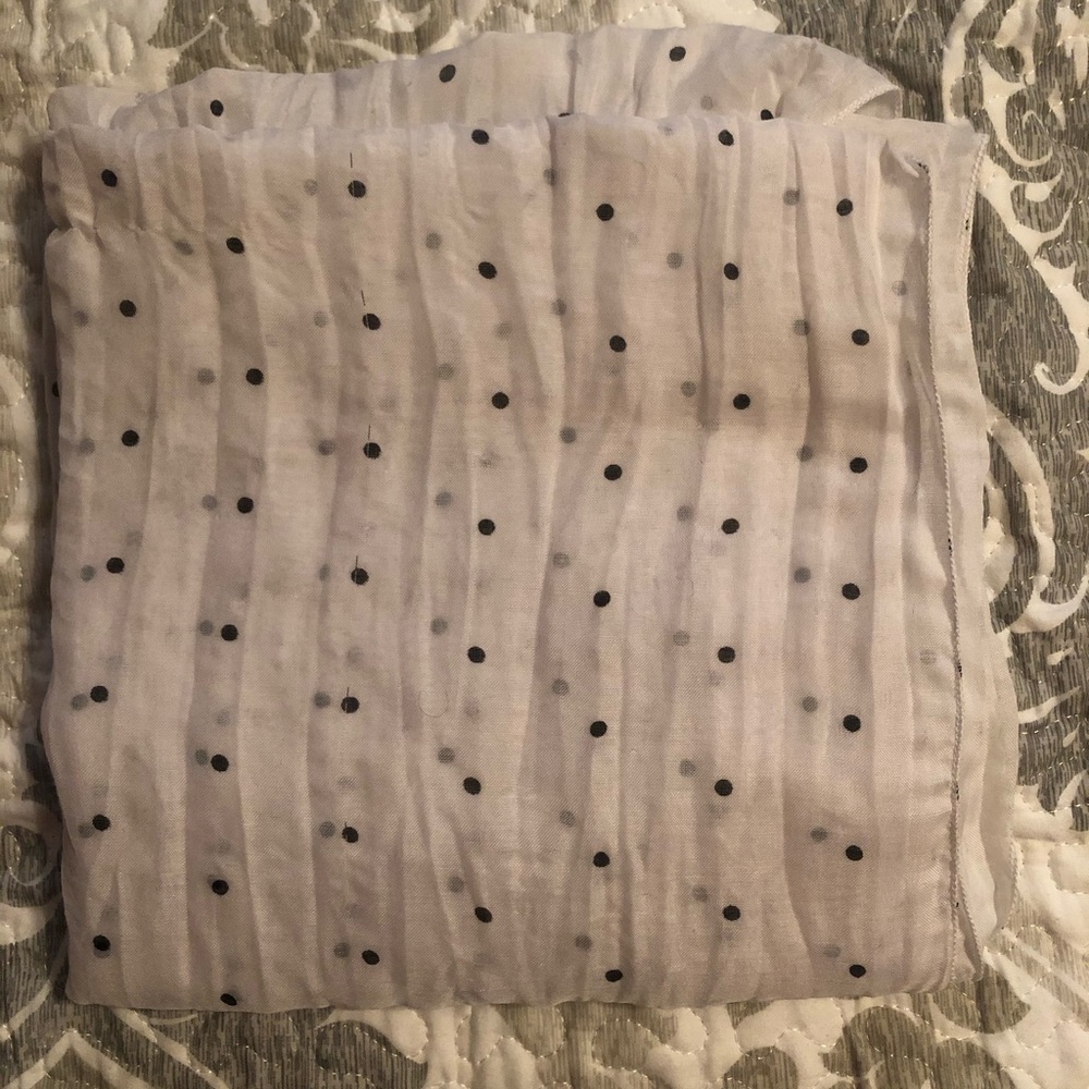 Black and white polka dot scarf